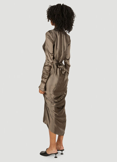 Rick Owens Gathered Wrap Dress Grey ric0249008