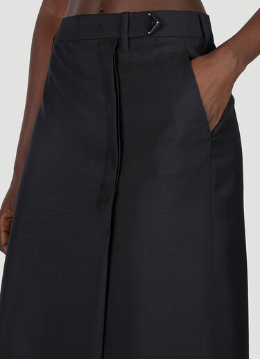 Prada Logo Plaque Wrap Skirt Black pra0252009
