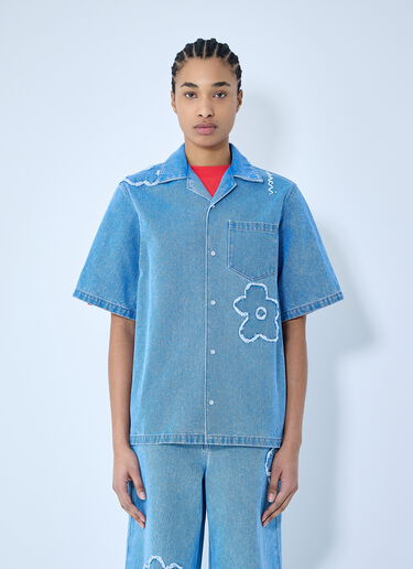 Marni Denim Shirt With Flower Motif Blue mni0259001