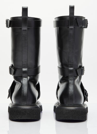 Max Mara 가죽 바이커 부츠 블랙 max0254058