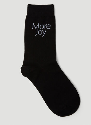 More Joy 标语袜子三件套 黑 mjy0349030