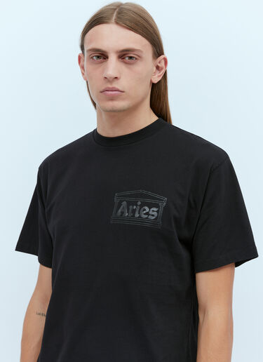 Aries Logo Print T-Shirt Black ari0154004