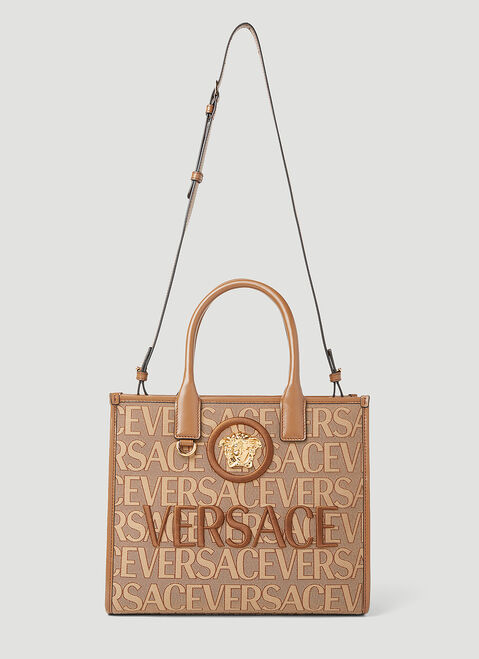 Versace Allover Small Tote Bag Black vrs0249016