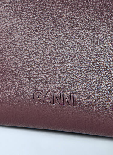 LN-CC® - GANNI: Bou Mini Tressé Handbag - Burgundy GANNI Bou Mini Tressé Handbag Burgundy gan0266020