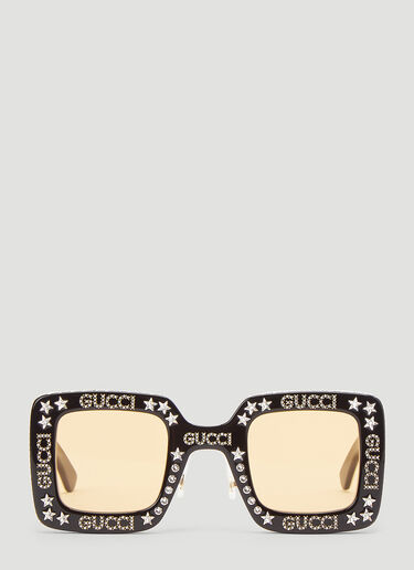 Gucci Embellished Square Sunglasses Yellow guc0243220