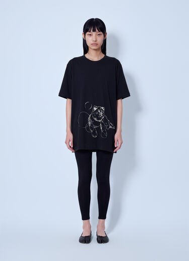 LN-CC® - Yohji Yamamoto: Cotton Short Sleeve Printed T-Shirt Mimi - Black Yohji Yamamoto Cotton Short Sleeve Printed T-Shirt Mimi Black yoy0263023