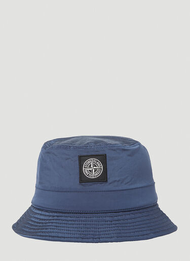 Stone Island Logo Patch Bucket Hat Blue sto0152090
