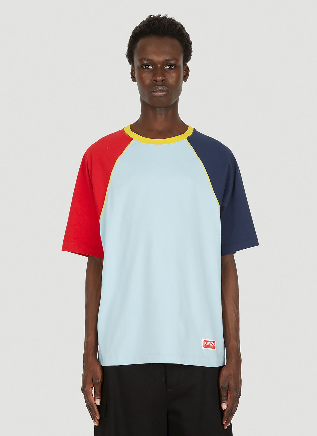 Kenzo Men s Colour Block Boxy T Shirt in Light Blue LN CC