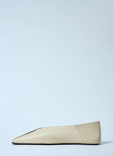 Jil Sander レザー製バレリーナフラット ベージュ jil0259019