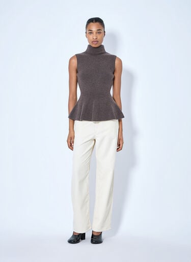 LN-CC® - RÓHE: Sculptural Sleeveless Knitted Top - Brown RÓHE Sculptural Sleeveless Knitted Top Brown roe0265013