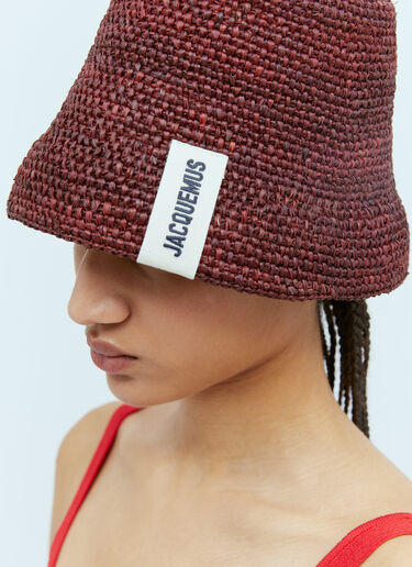 Jacquemus Le Bob Raphia Bucket Hat Brown jac0254039