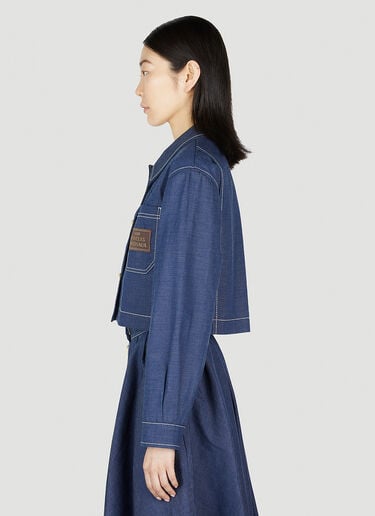 Gucci Cropped Denim Jacket Blue guc0251213