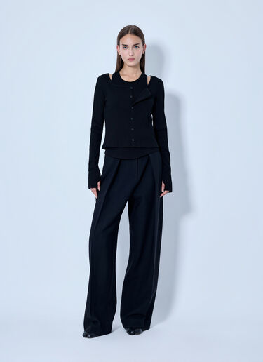 LN-CC® - LIMI Feu: C/ Rib Layered Cardigan T - Black LIMI Feu C/ Rib Layered Cardigan T Black lmf0263004