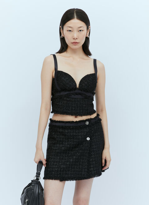 Versace Tweed Bustier Top Black vrs0249016