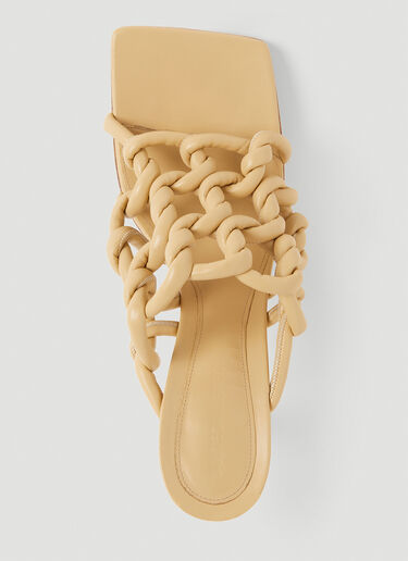 Bottega Veneta Stretch High Heel Mules Beige bov0251070