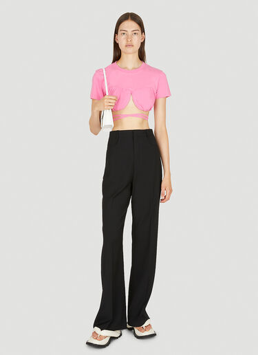 Jacquemus Le Baci Cropped T-Shirt Pink jac0250146