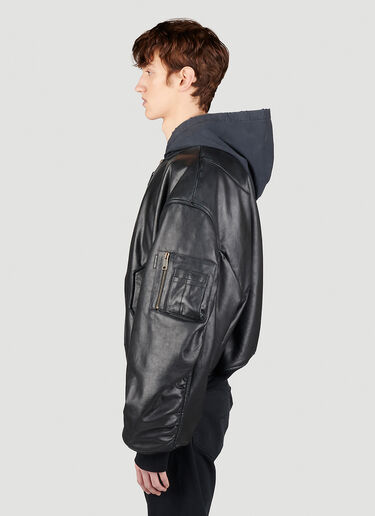Balenciaga Hooded Oversized Bomber Jacket Black bal0153001