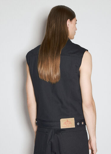 Prada Denim Gilet Black pra0155001