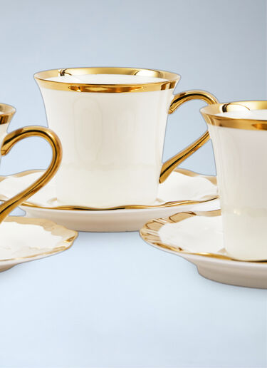 Porcelain Teacup and Saucer Set POLSPOTTEN Porcelain Teacup and Saucer Set White wps0691992