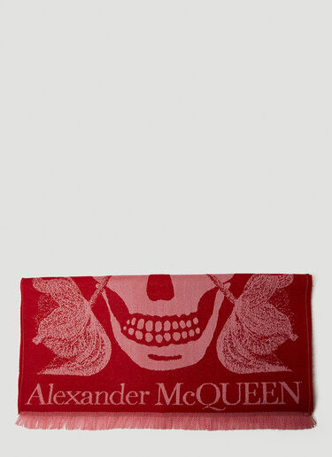 Alexander McQueen Oversized Skull Scarf Red amq0249069