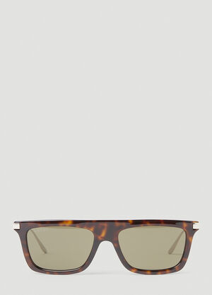 Gucci Tortoiseshell Rectangular Sunglasses Brown gus0154002