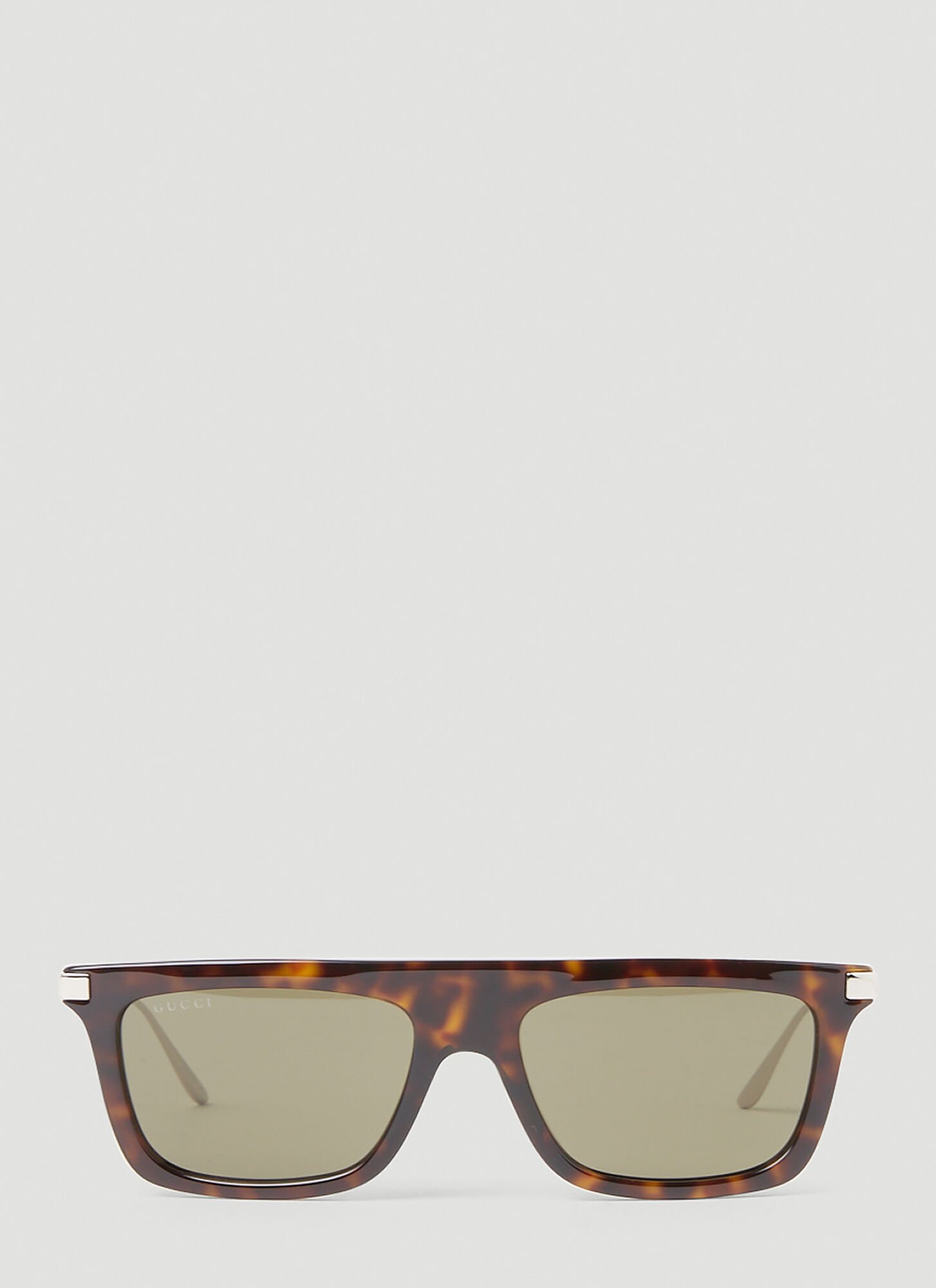 Gucci Tortoiseshell Rectangular Sunglasses In Brown