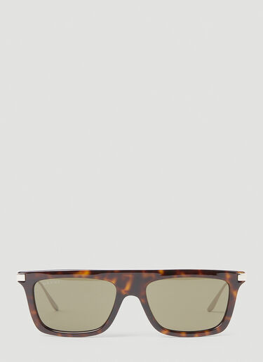 Gucci Tortoiseshell Rectangular Sunglasses Brown gus0154002