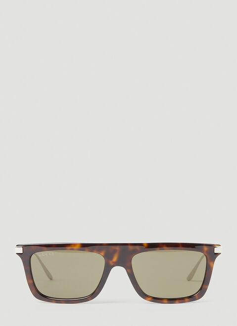 Balenciaga Tortoiseshell Rectangular Sunglasses Black bcs0153001