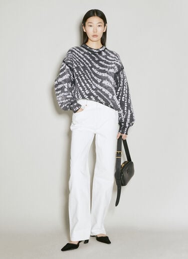 Alexander Wang Reverse Logo Print Knit Sweater White awg0255007