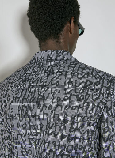 Comme des Garçons Homme Plus 千鳥格子モノグラムブレザー グレー hpl0154001