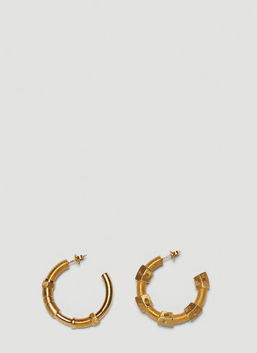 Bottega Veneta Thread Large Hoop Earrings Gold bov0247108