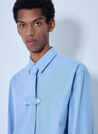 Dries Van Noten Cilian Classic Cotton Shirt with Tie Blue dvn0165005