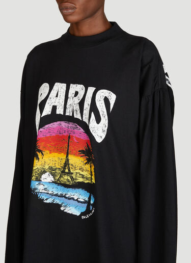 Balenciaga Paris Tropical Long Sleeve T-Shirt Black bal0255020