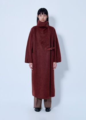 Max Mara Alpaca and Wool Wrap Coat Red max0266208