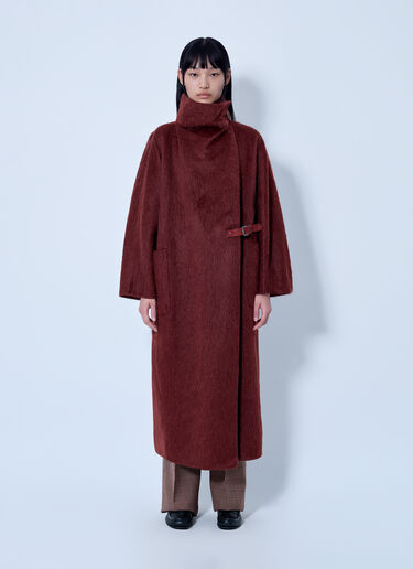 LN-CC® - Max Mara: Alpaca and Wool Wrap Coat - Red Max Mara Alpaca and Wool Wrap Coat Red max0266208