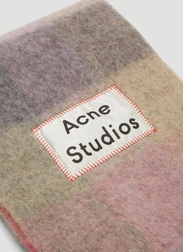 Acne Studios Logo Patch Check Scarf Multicolour acn0238039
