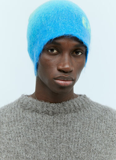 ERL Gradient Knit Beanie Hat Blue erl0154017
