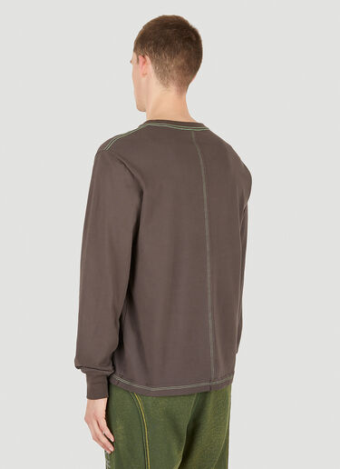 Eckhaus Latta Lapped Long Sleeve T-Shirt Brown eck0149002
