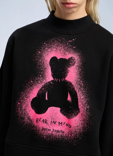 Spray Bear Fitted Crew Sweatshirt Palm Angels Spray Bear Fitted Crew Sweatshirt Black pma0262076