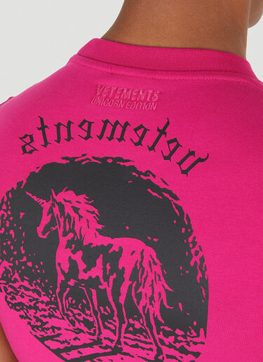 VETEMENTS Unicorn Print T-Shirt Pink vet0147011