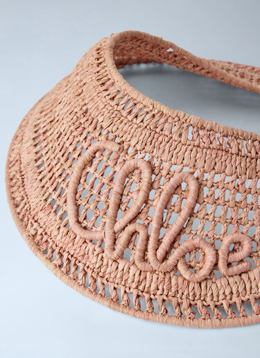 LN-CC® - Chloé: Raffia Visor Hat - Pale Pink Chloé Raffia Visor Hat Pale Pink chl0265076