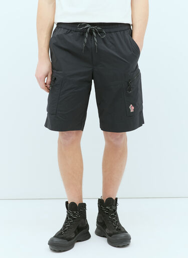 Moncler Grenoble Logo Patch Drawstring Shorts Black mog0155007