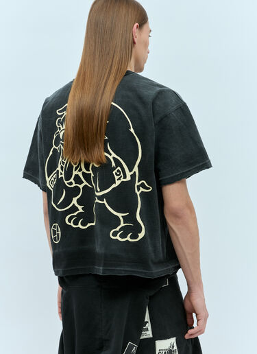 HYSTERIC GLAMOUR x CIRCLE HERITAGE 불도그 반팔 티셔츠 블랙 hgc0155004