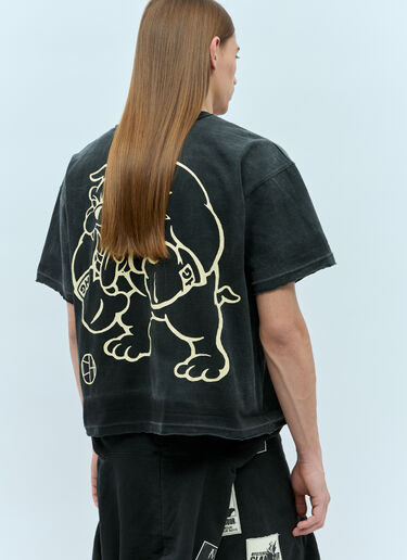 HYSTERIC GLAMOUR x CIRCLE HERITAGE Bulldog Short-Sleeve T-Shirt Black hgc0155004
