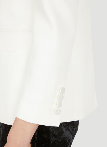 Saint Laurent Single Breasted Blazer White sla0251044