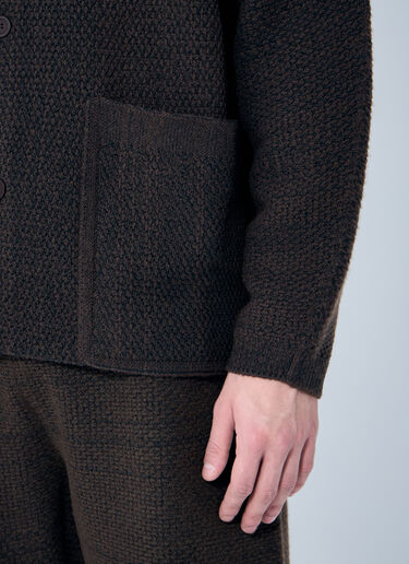 Homme Plissé Issey Miyake Rustic Knit Cardigan Brown hmp0159005