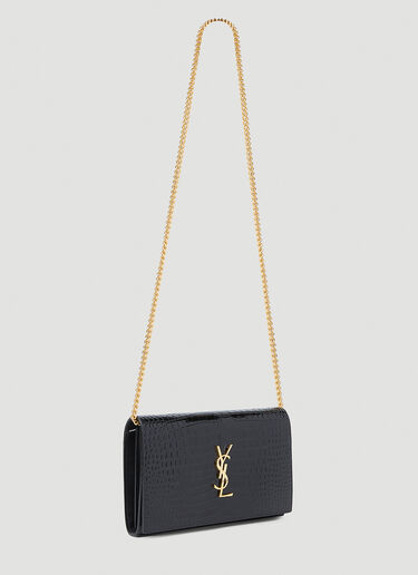 Saint Laurent Logo Plaque Chain Wallet Black sla0251241