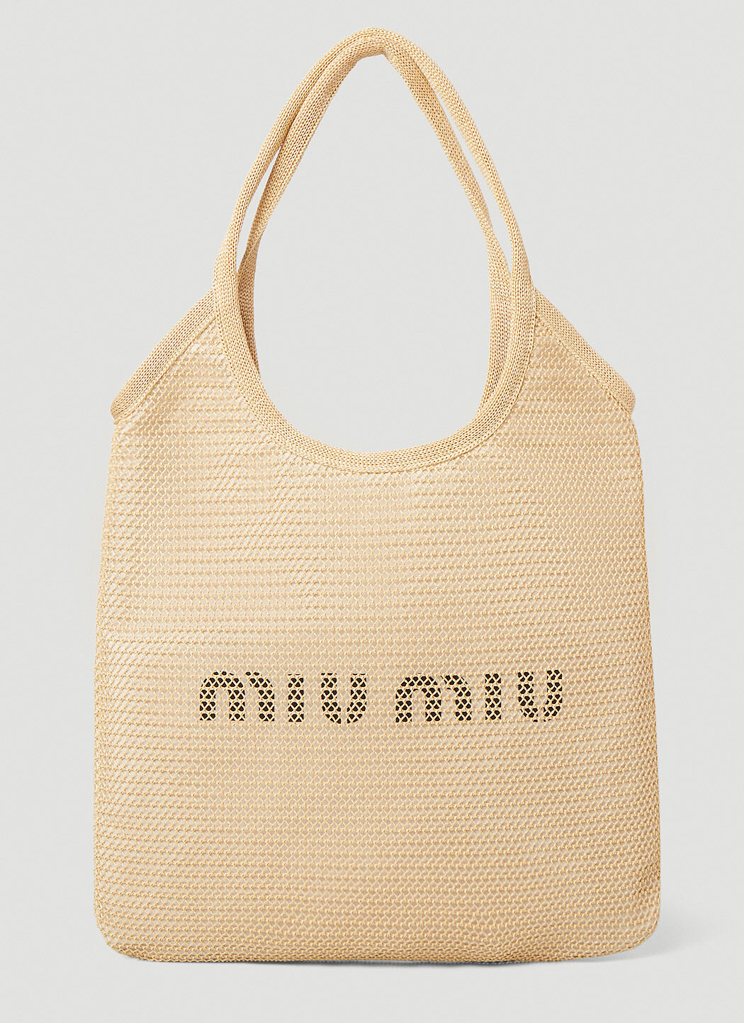 Miu Miu Women s Logo Tote Bag in Beige LN CC