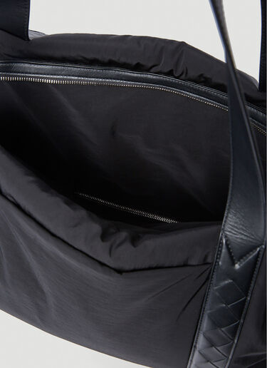 Bottega Veneta 가죽 트리밍 더플 백 블랙 bov0155043