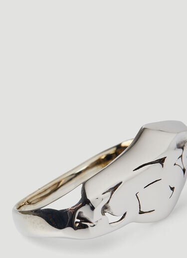 Alexander McQueen Molten Chain Double Ring Silver amq0148059